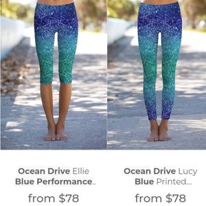 Ocean Drive Ellie 💙 Blue Pineapple Leggings 🎁 😊 NWT